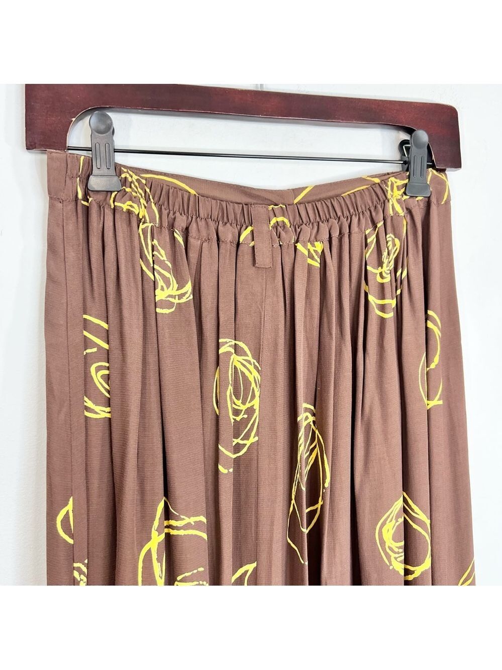 Kaliyana Artwear Ottawa brown yellow abstract floral skirt jacket top 3 pc set M - Picture 15 of 17